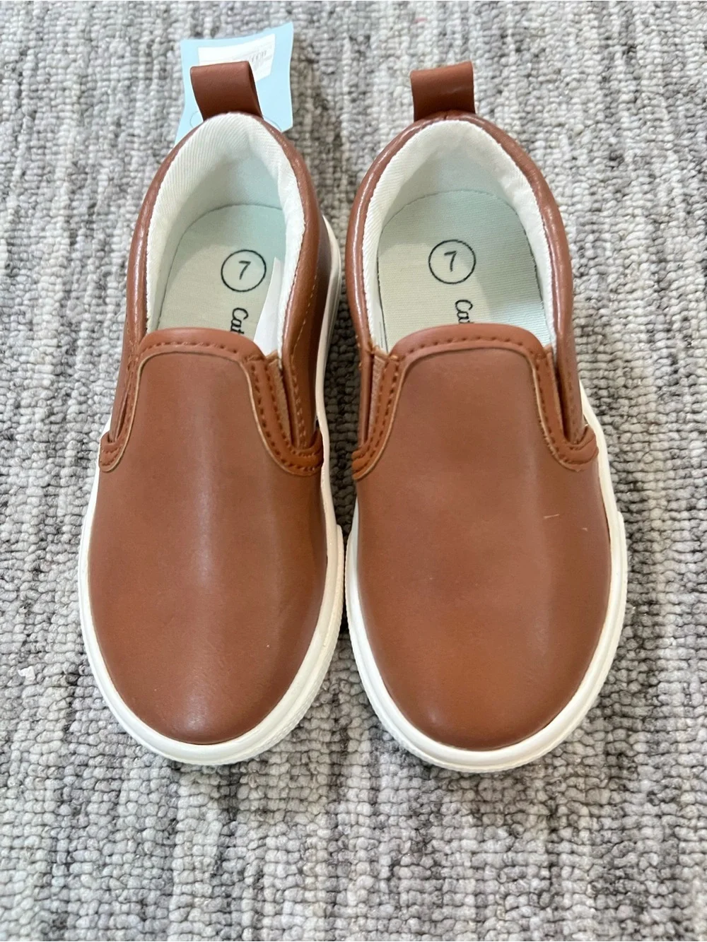 Cat & Jack Brown Slip-On Kids Dress Shoes Size 7
